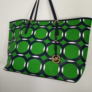 LG Michael Kors Jet Set Travel Tote green blue